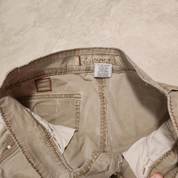 VTG Z Cavaricci Womens Size 5 Utility Cargo Pants Zip Pockets Beige Streetwear - Picture 7 of 16